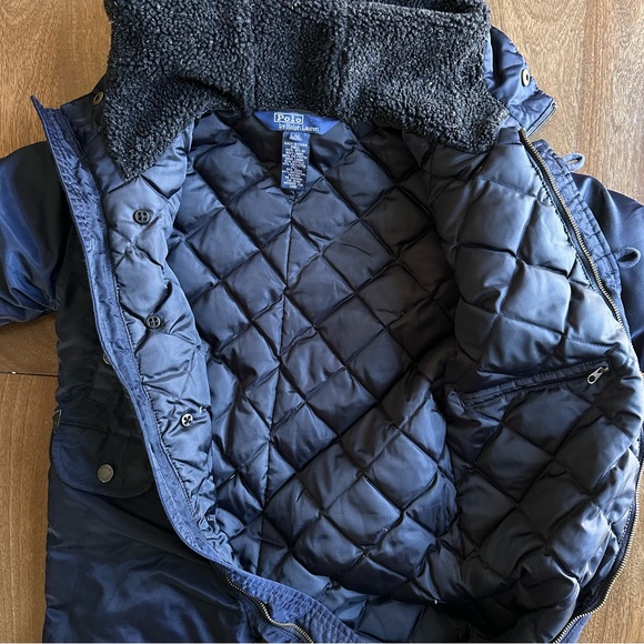 Polo Ralph Lauren Baby Bunting Snowsuit Jacket Navy Blue Size L 12-18M - Picture 9 of 11